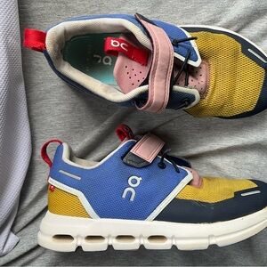 On Running Kids Sneakers - Blue, Yellow, Pink